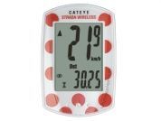 CATEYE Cyklopočítač CAT Strada Wireless (RD300W Red dot)  (červeně tečkovaný)