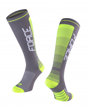ponožky Force COMPRESS šedo-fluo