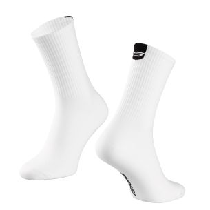 ponožky FORCE LONGER SLIM, bílé L-XL/42-46