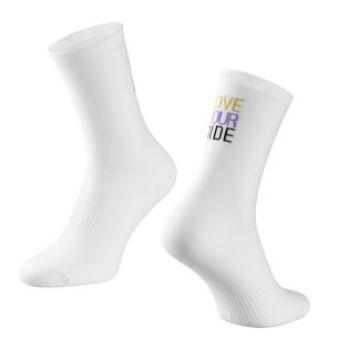 ponožky FORCE LOVE YOUR RIDE, bílé L-XL/42-46