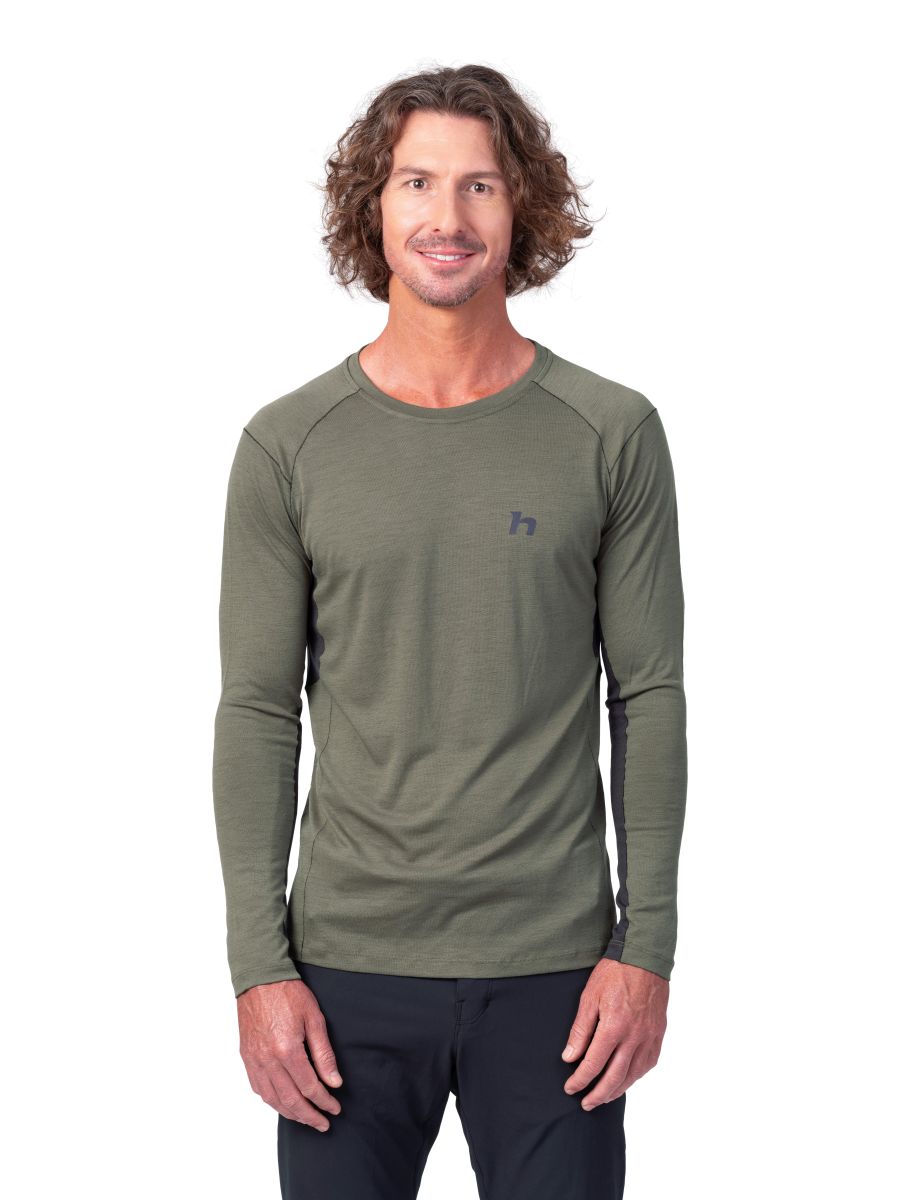 Tričko - dlouhý rukáv Hannah TARAN L/S tea leaf/anthracite XL Tričko - dlouhý rukáv Hannah TARAN L/S tea leaf/anthracite XL