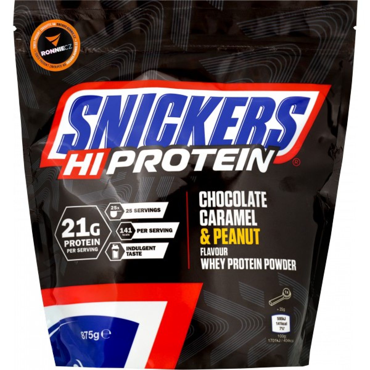 Snickers HiProtein Powder - 455 g, bílá čoko - karamel-arašídy Snickers HiProtein Powder - 455 g, bílá čoko - karamel-arašídy