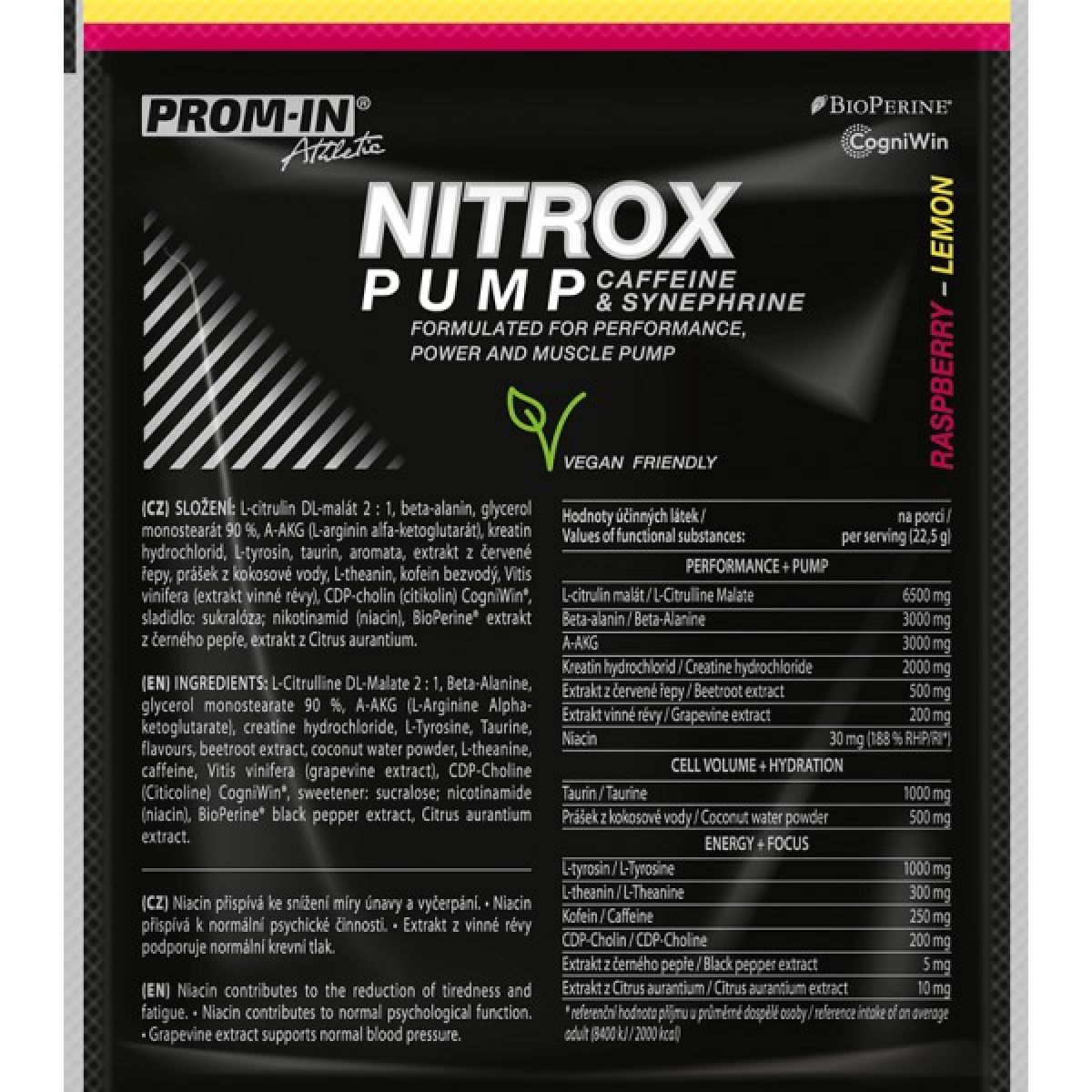 Nitrox Pump Caffeine & Synephrine (sáčky) - 22,5 g, ananas-mango Nitrox Pump Caffeine & Synephrine (sáčky) - 22,5 g, ananas-mango