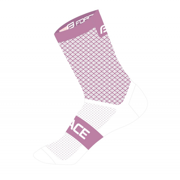 ponožky FORCE TRACE, růžovo-bílé L-XL/42-47