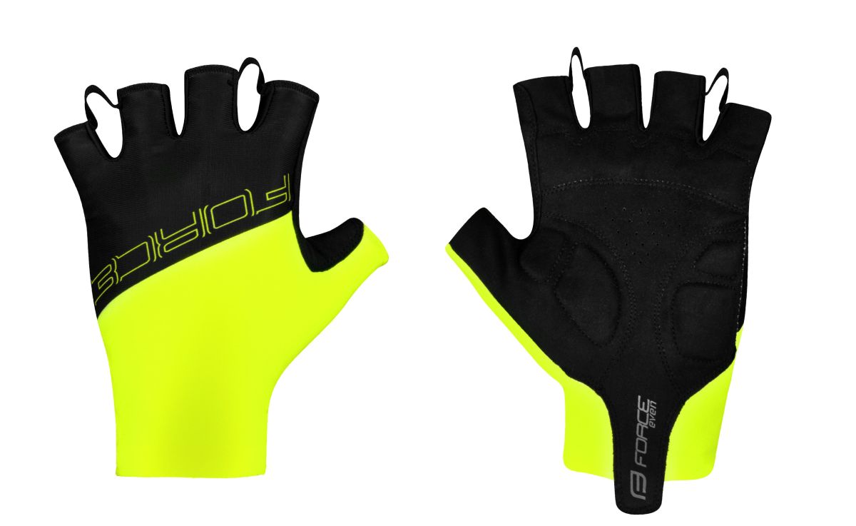 rukavice FORCE EVEN bez zapínání fluo černé XL rukavice FORCE EVEN bez zapínání fluo černé XL