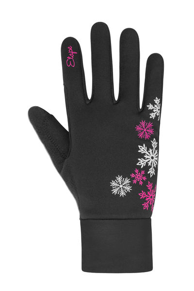 Etape dětské rukavice PUZZLE WS černá/růžová