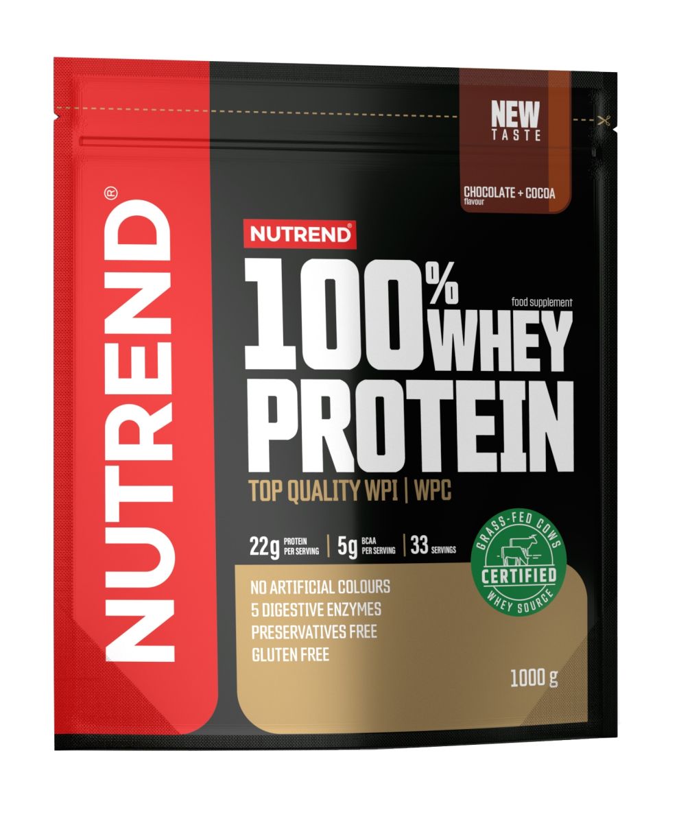 100% WHEY PROTEIN 1000g, sáček, čokoláda+kakao 100% WHEY PROTEIN 1000g, sáček, čokoláda+kakao