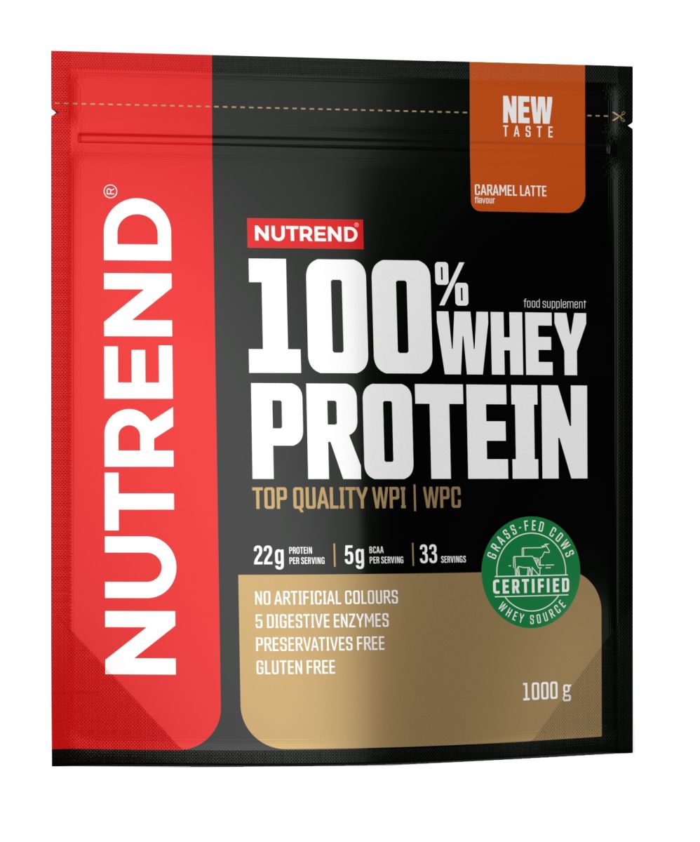 100% WHEY PROTEIN 1000g, sáček, karamelové latté 100% WHEY PROTEIN 1000g, sáček, karamelové latté