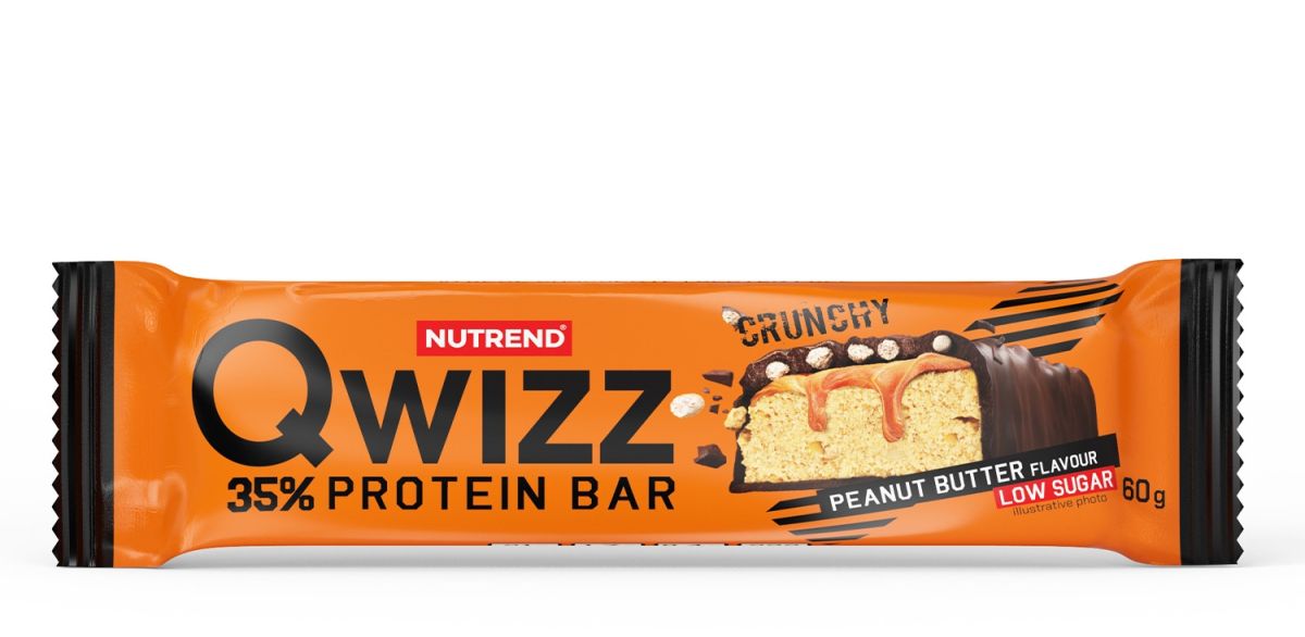 Nutrend tyčinka QWIZZ 35% PROTEIN BAR 60 g arašíd. máslo Nutrend tyčinka QWIZZ 35% PROTEIN BAR 60 g arašíd. máslo