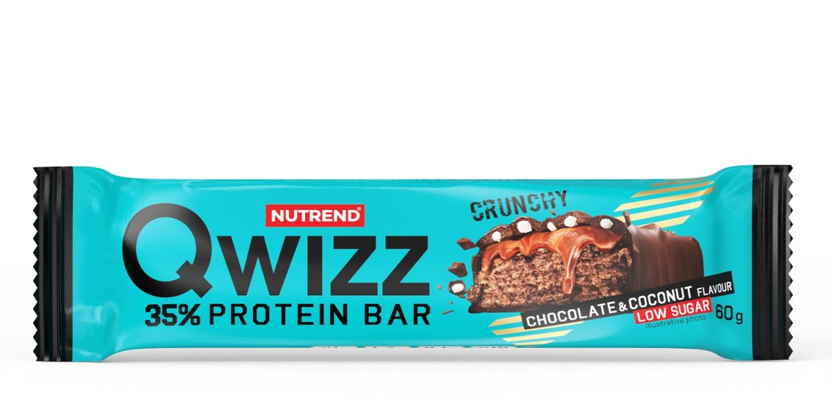 Nutrend tyčinka QWIZZ 35% PROTEIN BAR 60 g čokoláda+kokos Nutrend tyčinka QWIZZ 35% PROTEIN BAR 60 g čokoláda+kokos
