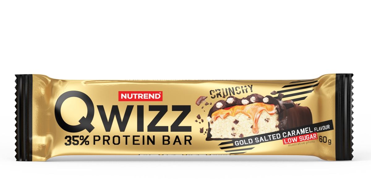 Nutrend tyčinka QWIZZ 35% PROTEIN BAR 60 g slaný karamel Nutrend tyčinka QWIZZ 35% PROTEIN BAR 60 g slaný karamel