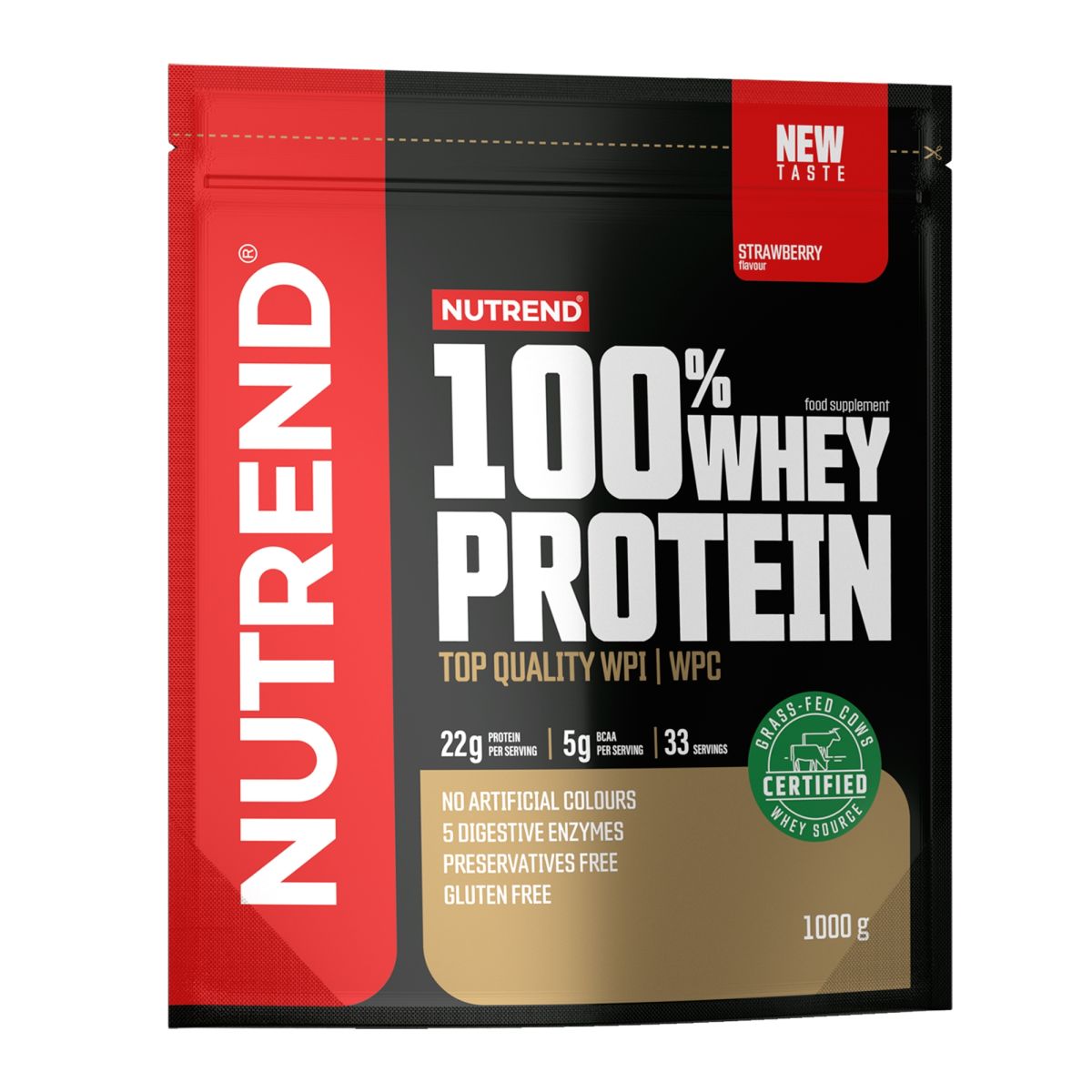 100% WHEY PROTEIN 1000g, sáček, jahoda 100% WHEY PROTEIN 1000g, sáček, jahoda