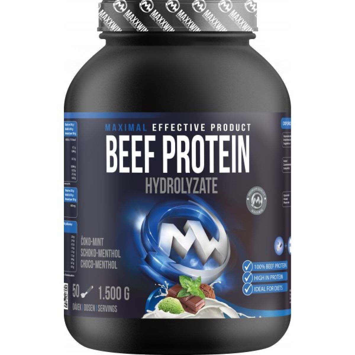 Beef Protein Hydrolyzate - 1500 g, čoko-máta Beef Protein Hydrolyzate - 1500 g, čoko-máta