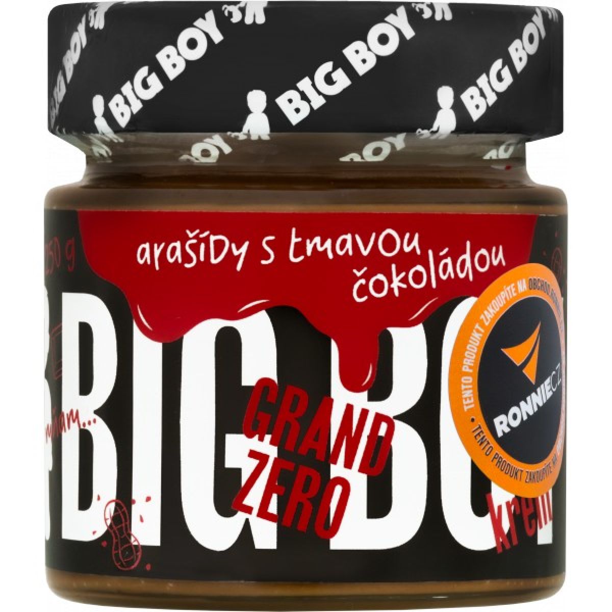 Arašídový krém Grand Zero - 250 g, mléčná čokoláda Arašídový krém Grand Zero - 250 g, mléčná čokoláda