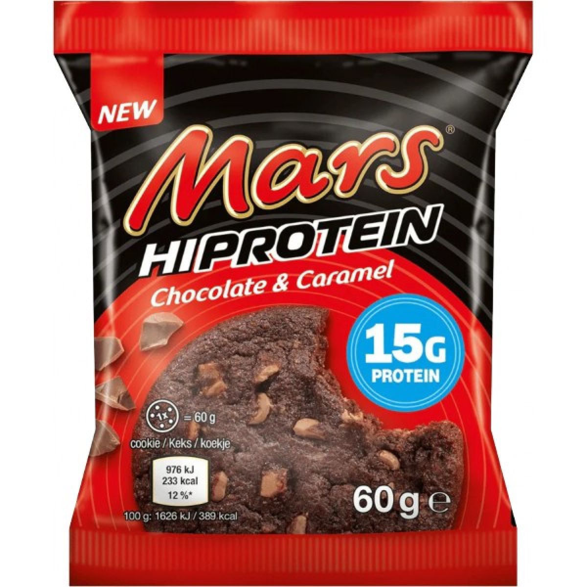 Mars HiProtein Cookie - 60 g, slaný karamel Mars HiProtein Cookie - 60 g, slaný karamel