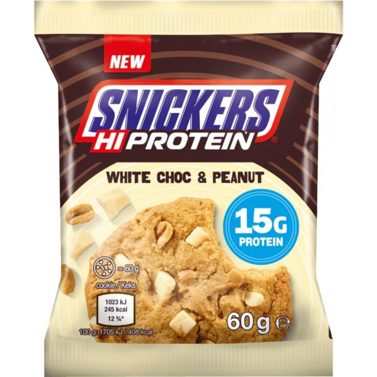 Snickers HiProtein Cookie - 60 g, čoko-arašídy Snickers HiProtein Cookie - 60 g, čoko-arašídy