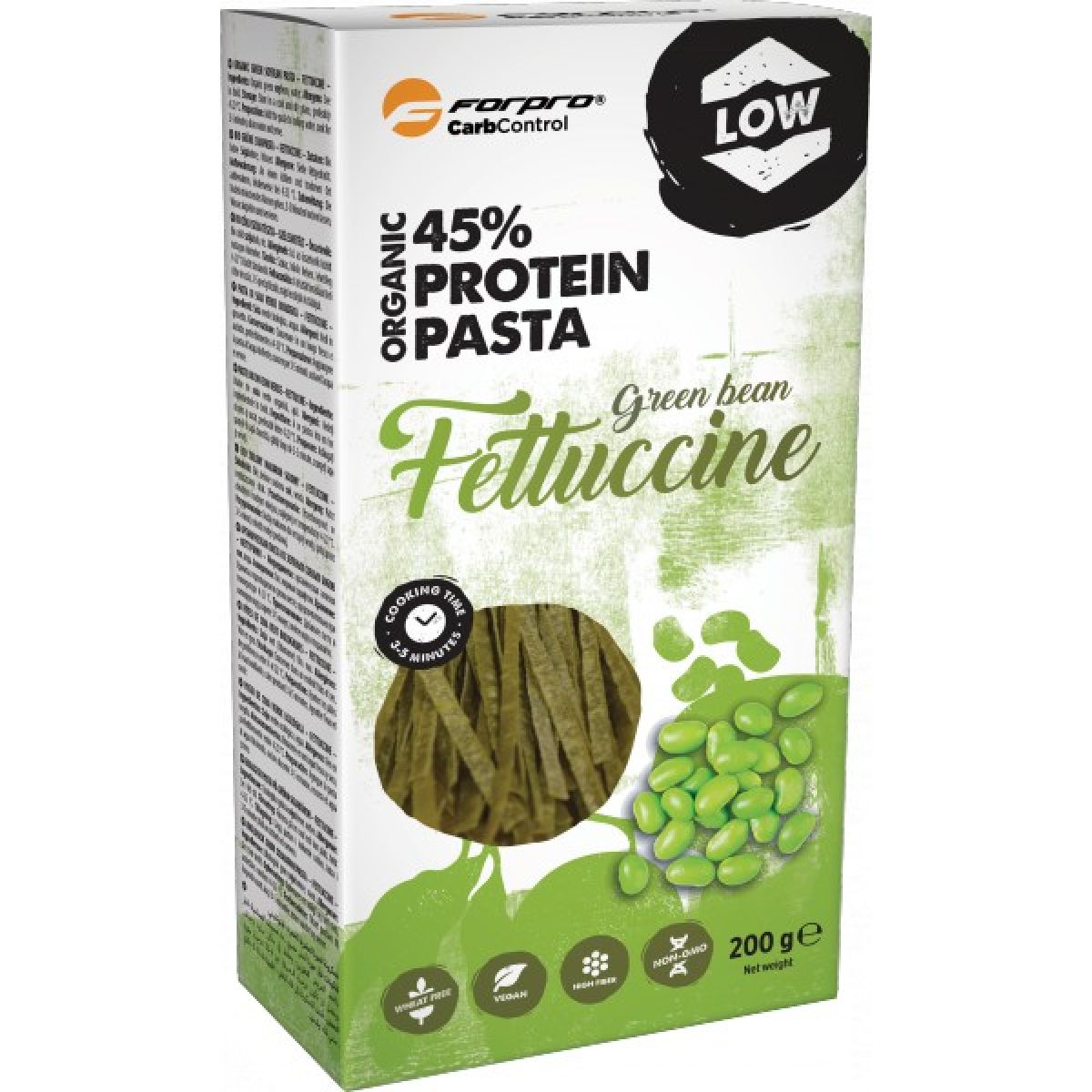 Proteinové těstoviny ForPro® (luštěninové) - 200 g, fettuccine - zelené fazole (dop. spotř. 01. 12. 2025) Proteinové těstoviny ForPro® (luštěninové) - 200 g, fettuccine - zelené fazole (dop. spotř. 01. 12. 2025)