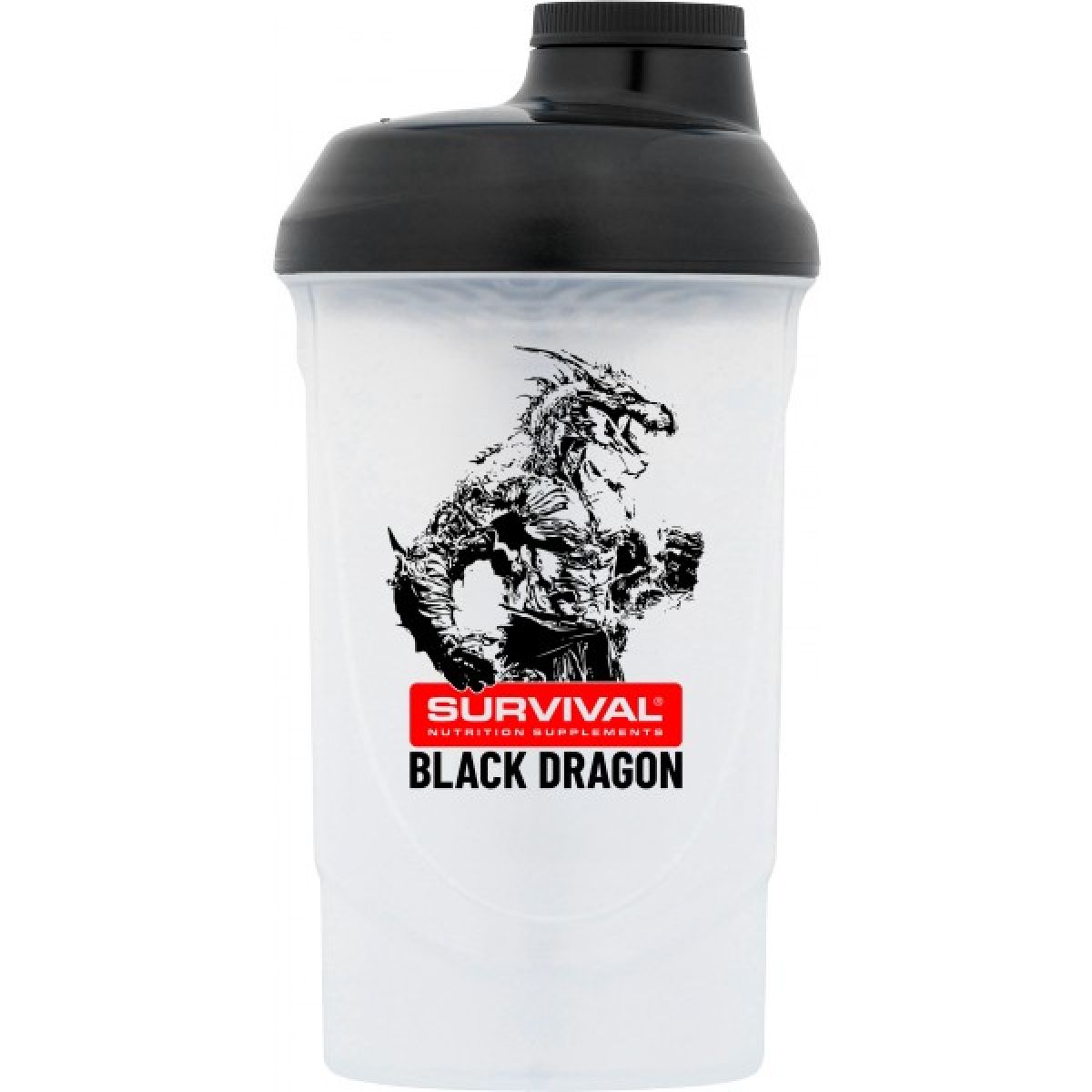 Šejkr Survival Black Dragon - 600 ml (bílo-černý) Šejkr Survival Black Dragon - 600 ml (bílo-černý)