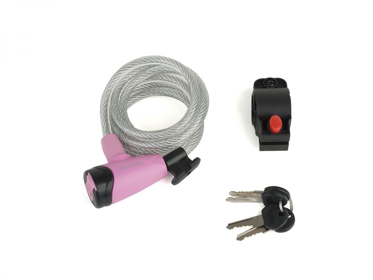 AUTHOR Zámek ASL-41 spir d.8x1500mm (růžová/černá) AUTHOR Zámek ASL-41 spir d.8x1500mm (růžová/černá)