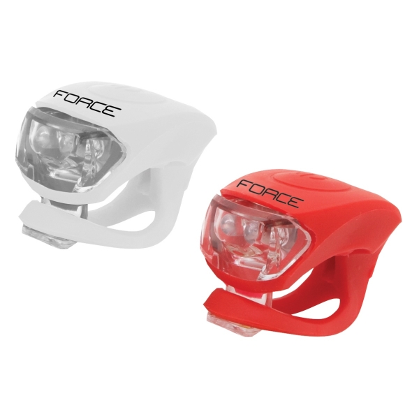 blikačky sada Force Double přední bílá + zadní červená blikačky sada Force Double přední bílá + zadní červená