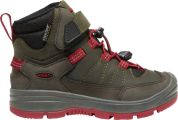 Keen REDWOOD MID WP CHILDREN steel grey/red dahlia US 9