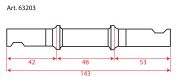 osa středová klínková 143mm, pozink