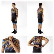 dres F LIFE UNI kr. rukáv, črn-modro-oranžový M