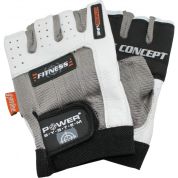 Rukavice Fitness - 1 pár, L - bílo-černé