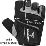 Fitness rukavice Ronnie.cz Easy Workout (šedé) - 1 pár, S - šedé