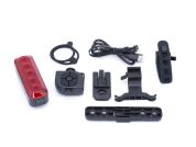 AUTHOR Světlo zad. XYRIUS Brake USB 400 lm  (černá/červené-sklo)