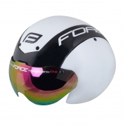 přilba FORCE GLOBE časovkářská bílo-černá L-XL