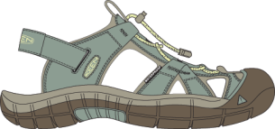 Sandály Keen RAVINE H2 WOMEN iceberg green/wax yellow US 7,5 Sandály Keen RAVINE H2 WOMEN iceberg green/wax yellow US 7,5