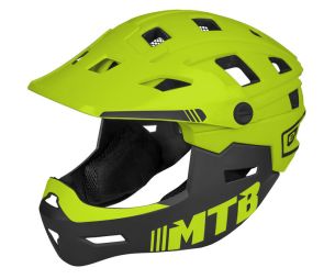 Etape – dětská cyklistická sjezdová přilba SCUDO, limeta/černá mat