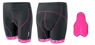 kraťasy Force ROSE do pasu s vložkou černo-růžové