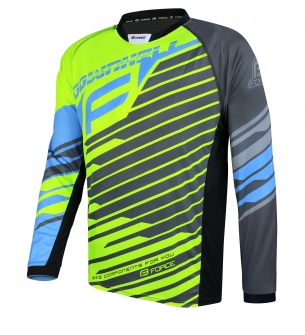 dres Furce Dowhill dlouhý rukávšedo-modro-fluo