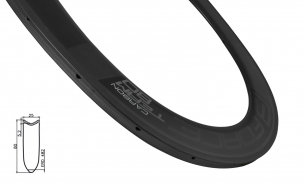 ráfek FORCE silniční galuskový KARBON 80mm, 20děr