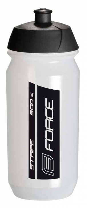 láhev FORCE STRIPE 0,5 l, transparentní-černá