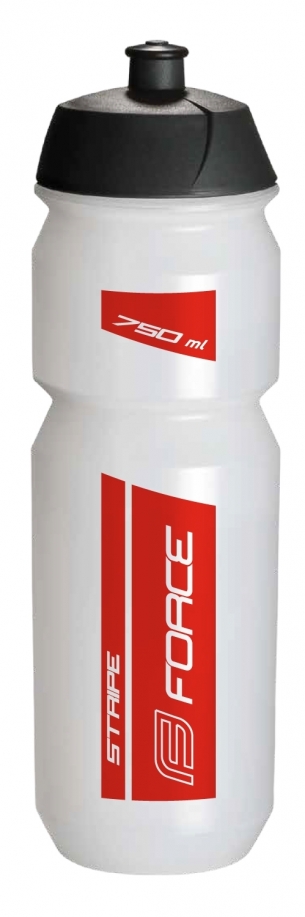 láhev FORCE STRIPE 0,75 l, transparentní-červená