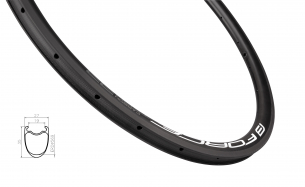ráfek FORCE silniční plášťový KARBON 33mm, 20děr