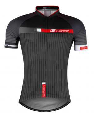 dres FORCE Dash krátký rukáv šedo-červeno černý
