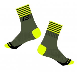ponožky FORCE STREAK, zeleno-fluo S-M/36-41