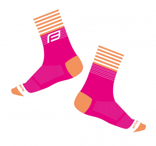 ponožky FORCE STREAK, růžovo-oranžové L-XL/42-46