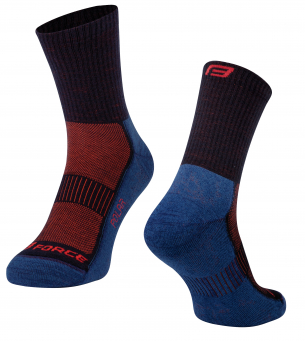 ponožky FORCE POLAR modro-červené S-M/36-41