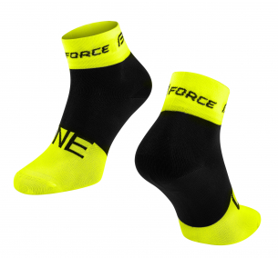 ponožky FORCE ONE fluo-černé L-XL/42-47