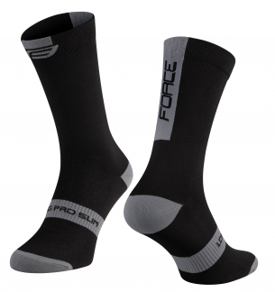 ponožky FORCE LONG PRO SLIM černo-šedé S-M/36-41
