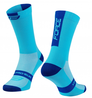 ponožky FORCE LONG PRO SLIM modré L-XL/42-46