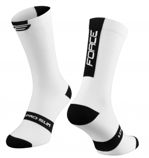 ponožky FORCE LONG PRO SLIM bílo-černé
