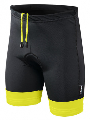 Etape dětské kalhoty JUNIOR s vložkou černá/žlutá fluo