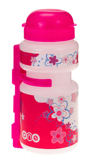 ONE - dětská lahev SMILE, 250 ml, transparent/růžová