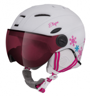 Etape – dětská lyžařská přilba RIDER PRO, bílá/růžová mat